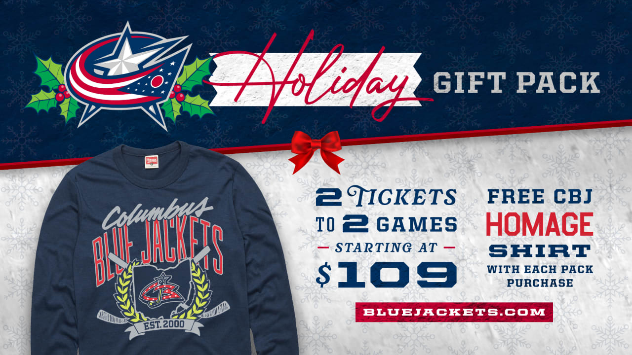 Columbus Blue Jackets Holiday Gift Pack ticket-and-HOMAGE-shirt offer