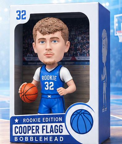 Cooper Flagg rookie edition bobblehead package